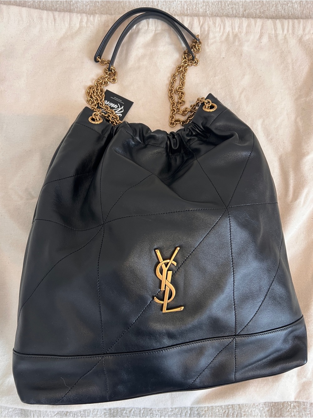 NEW Saint Laurent Jamie Large Black shoulder bag Tote with Gold YSL Hardware. - Picture 1 of 4